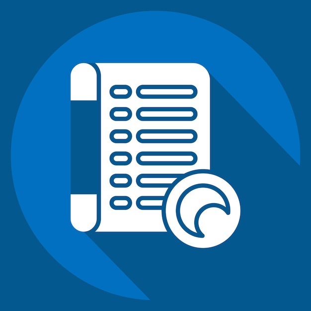 Icon Lens related to Cinema symbol long shadow style simple design illustration