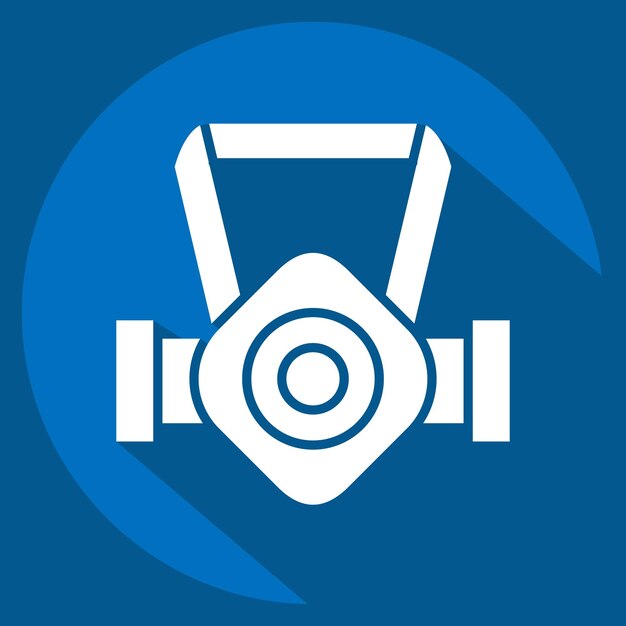 Icon Mask related to Mining symbol long shadow style simple design editable