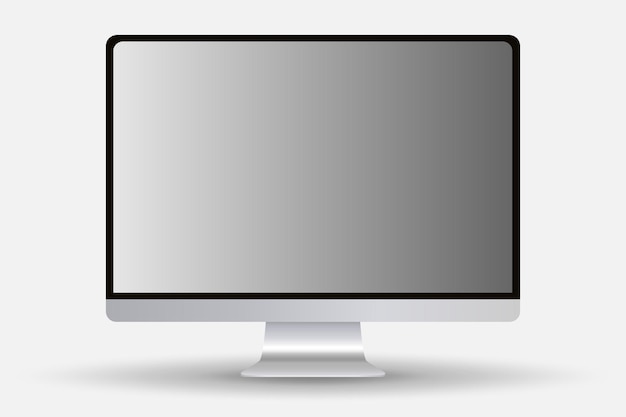 Icon of a monitor Vector on a gray background