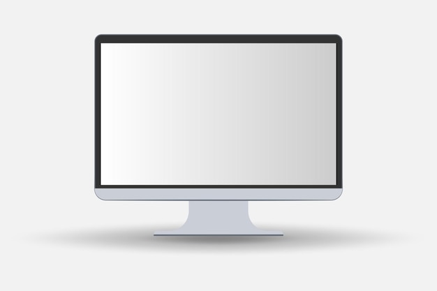 icon of a monitor vector on a gray background