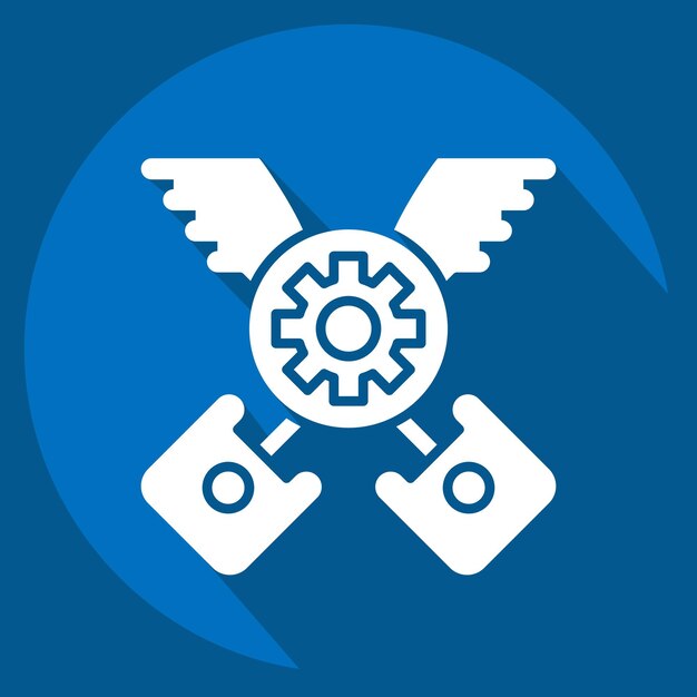 Icon Piston related to Racing symbol long shadow style simple design editable