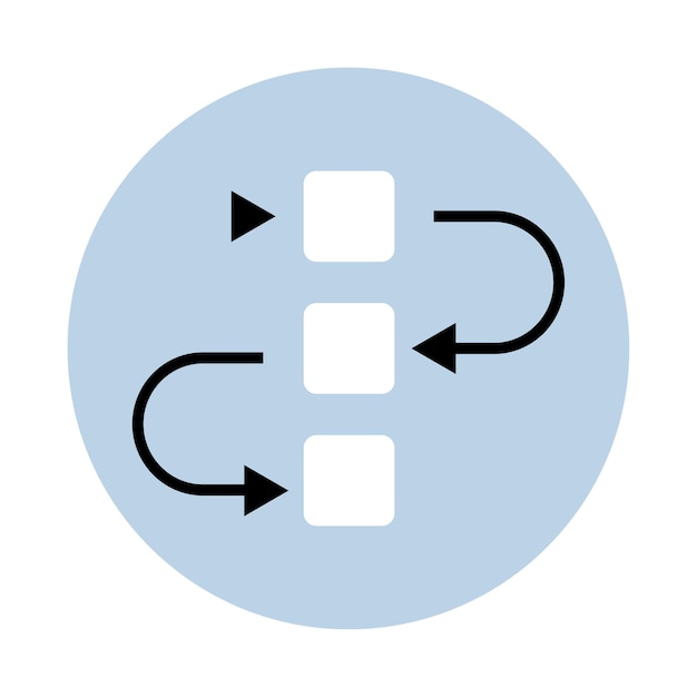 Icon process flowchart Algorithm sequence design Management system organization Vector