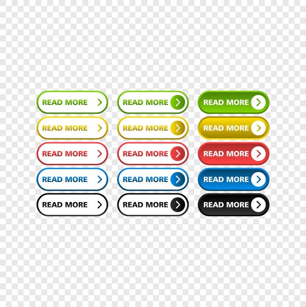 icon set multi colored button in flat style.