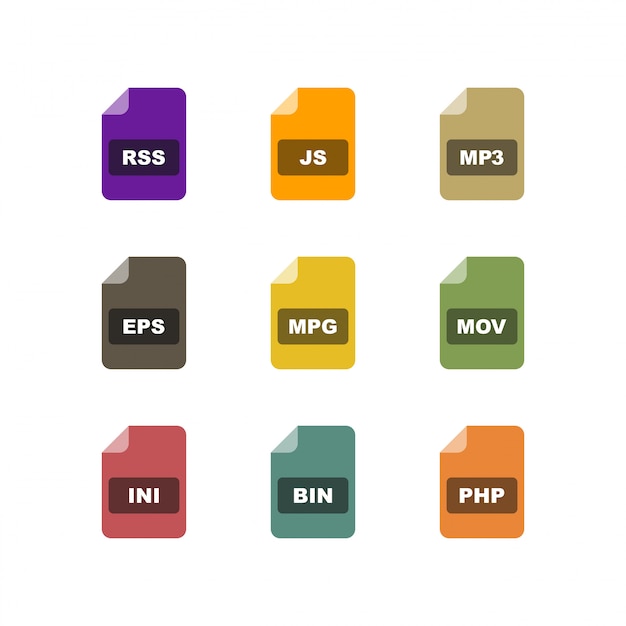Icon Set Of file formats 