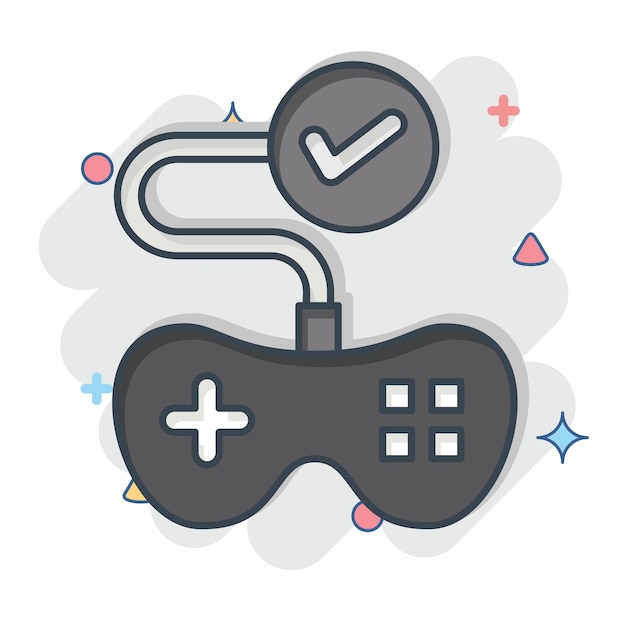 icon testing related to art and media symbol comic style simple design editable
