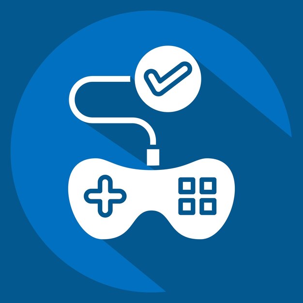 icon testing related to art and media symbol long shadow style simple design editable
