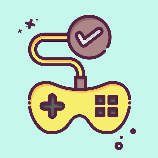 icon testing related to art and media symbol mbe style simple design editable