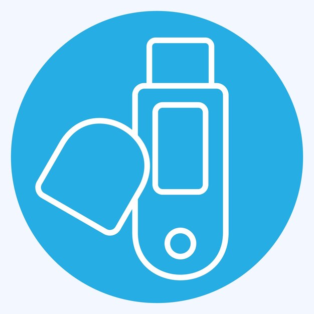 icon usb related to computer symbol blue eyes style simple design editable