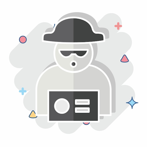 icon warrant related to justice symbol comic style simple design editable