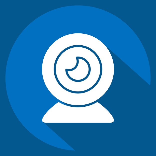 Icon Webcam related to Computer symbol long shadow style simple design editable