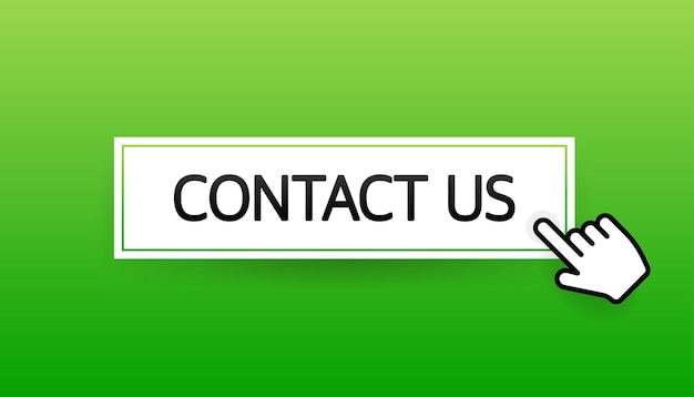 icon with green contact us button on white background for web marketing design