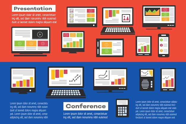 icons business communications. a set of internet icons with different media objects. computer, telephone, communication, and communication and presentation of business ideas.
