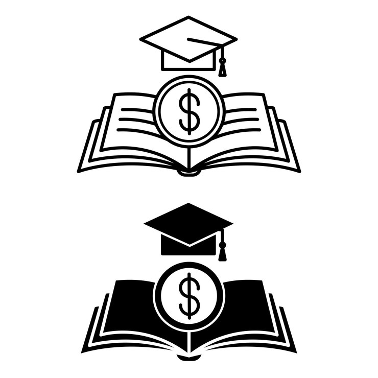 Vector icons educational cost