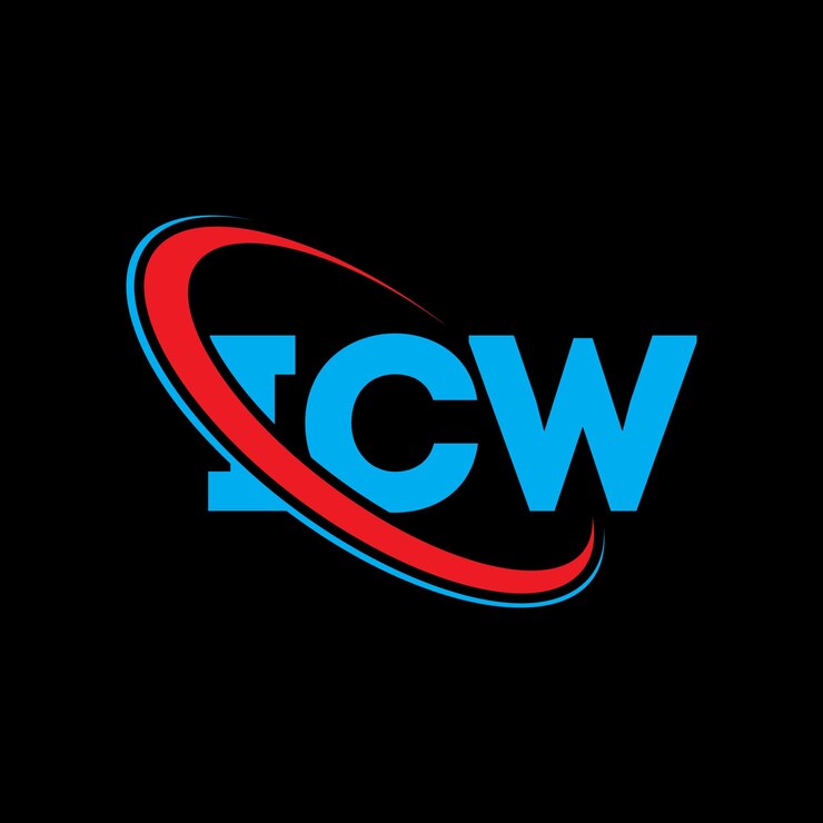 Vector icw logo icw letter icw letter logo design initials icw logo linked with circle and uppercase monogram logo icw typography for technology business and real estate brand