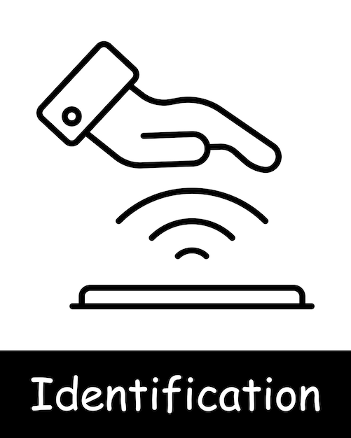 Identification set icon Hand fingerprint palm line scanner analysis recognition scanning verification DNA signal parsing face face ID black lines on a white background