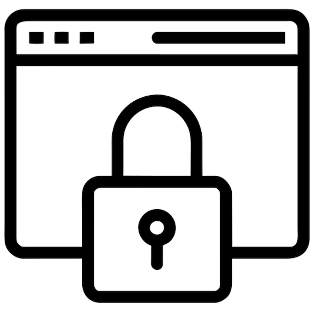 illustrate an icon of a padlock within a browser window for secure browsing icon