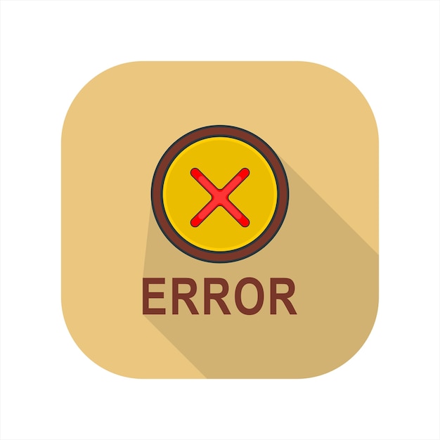 Illustration of a error icon icon related to design elements suitable for web site app user interfaceselement printable etc flat icon style simple vector design editable