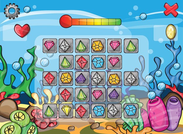 Illustration of a scene from a computer game - marine life