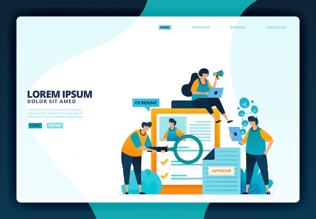  illustration of apply for a job.   for landing page website   