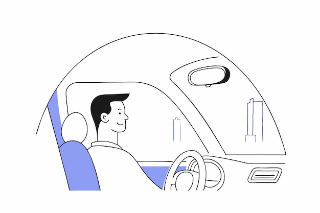 illustration of city driver concept on white background