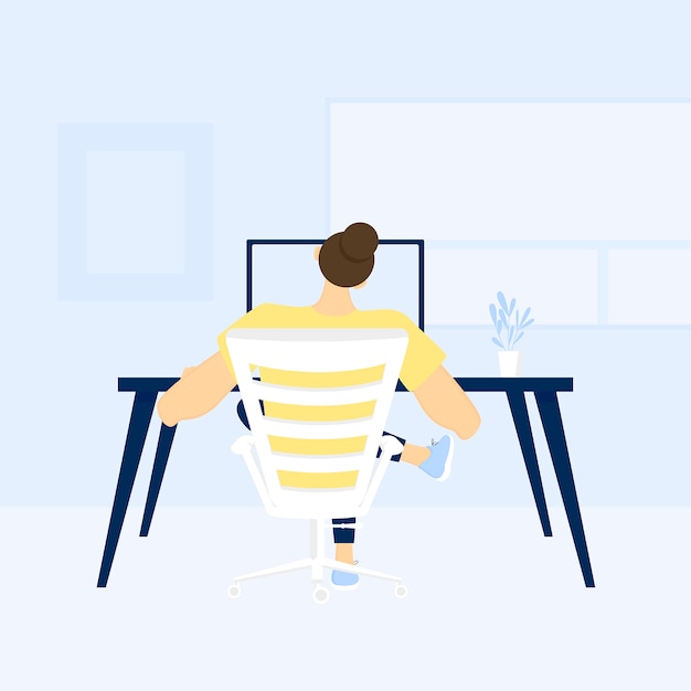 illustration of person working from home