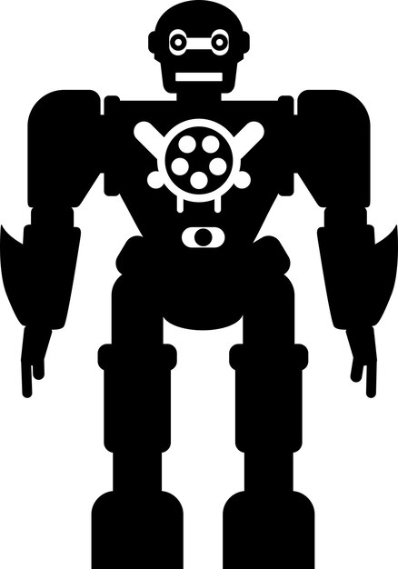 Illustration of Robot Icon in Flat Style