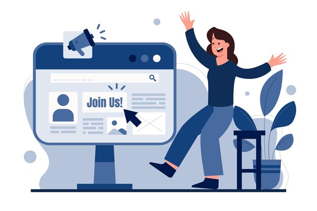 Illustration Open Opportunity Join Team