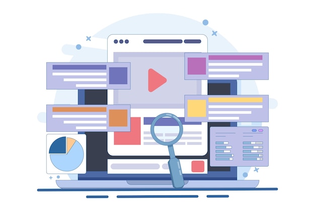illustration Search engine marketing concept or Running an advertising campaign on search engines