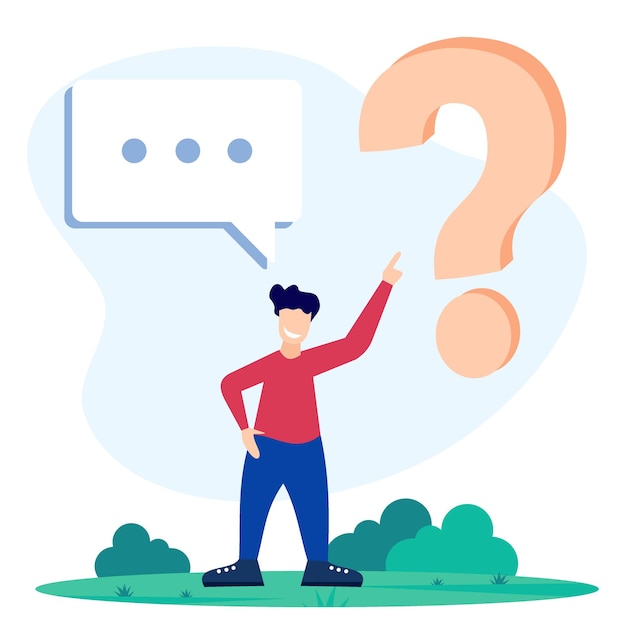 illustration vector graphic cartoon character of answering questions