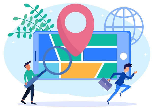 Illustration vector graphic cartoon character of digital map