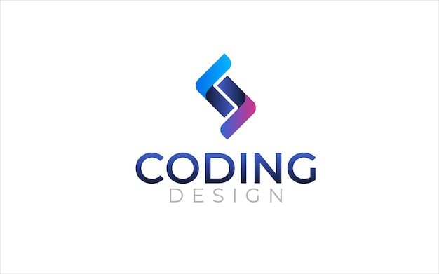 Illustration vector graphic of a coding programmer Coder Company logo design template