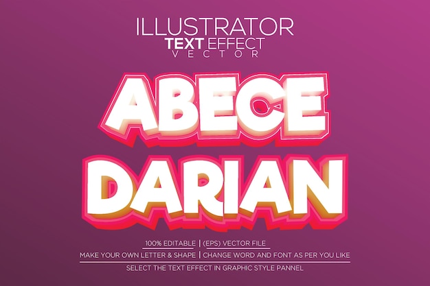 Illustrator Easy Editable Text Effect ABEC