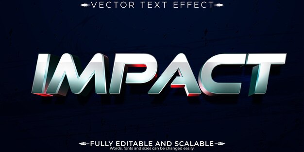 impact text effect editable metallic and shiny text style
