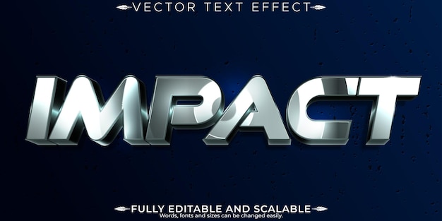 impact text effect editable metallic and shiny text style