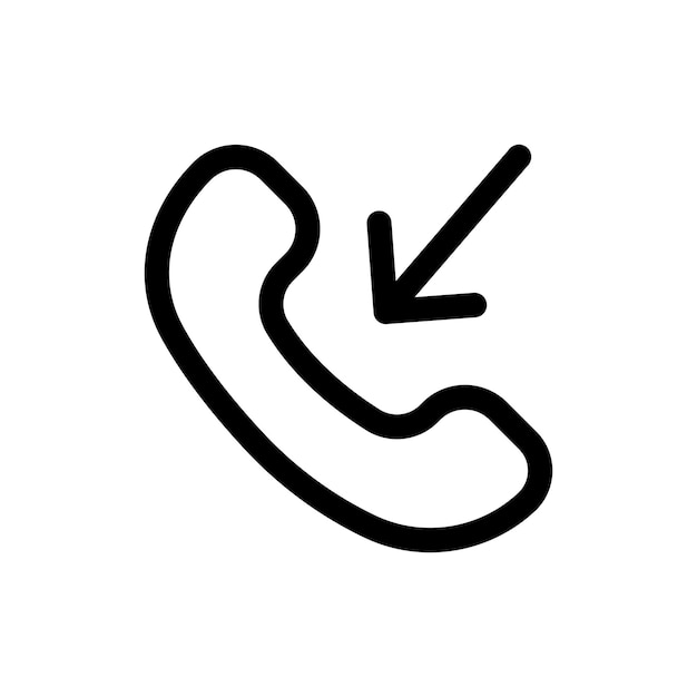 incoming call icon set call received vector symbol in black filled and outlined style
