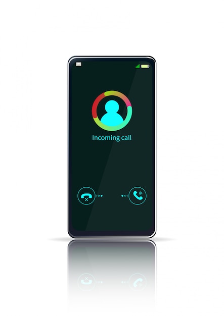 incoming call on the smartphone.