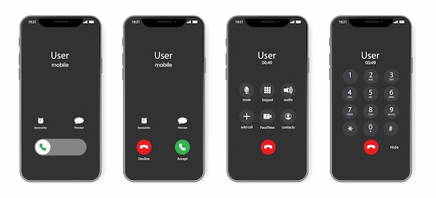incoming call phone app on a screen phone calling app smartphone with call in screen