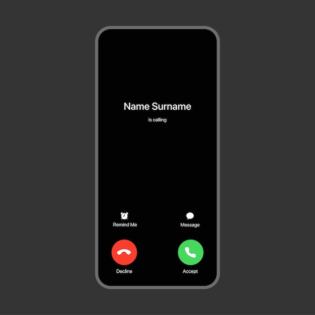 incoming call screen mockup for mobile ui design