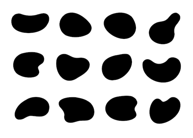 incorrect drop shape abstract elements in fluid detection in design black abstract spot on a white