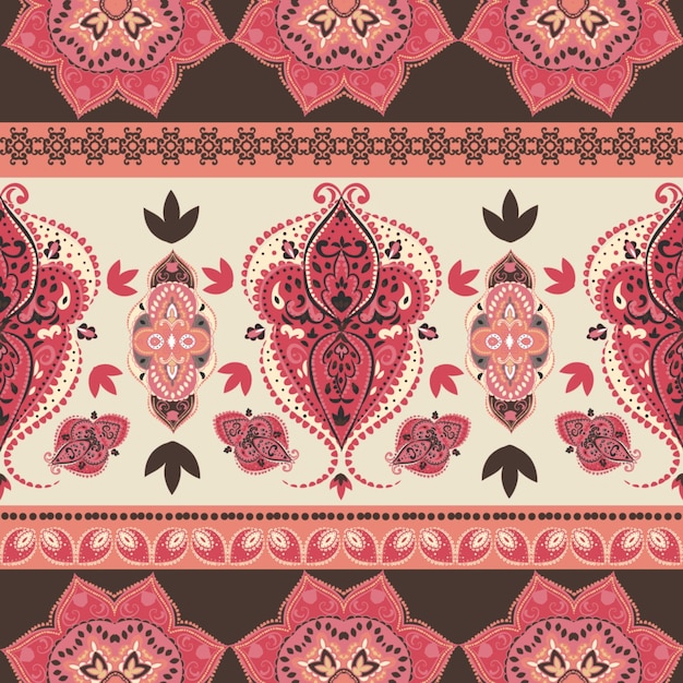 Indian abstract medallion patternBoho and gypsy style Ethnic paisley ornament