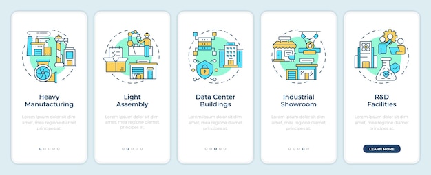 Industrial property types onboarding mobile app screen