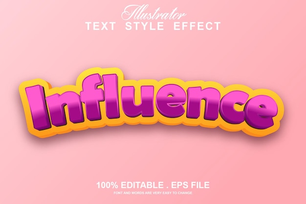 influence text effect editable