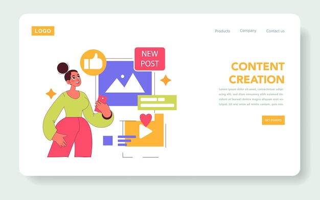 Influencer marketing concept a digital content creator engages with her audience sharing new posts