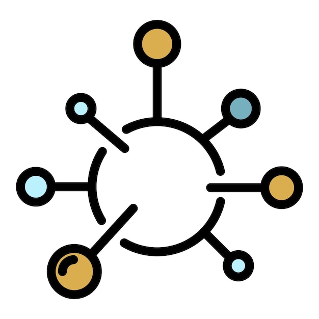Influenza virus icon Outline influenza virus vector icon color flat isolated