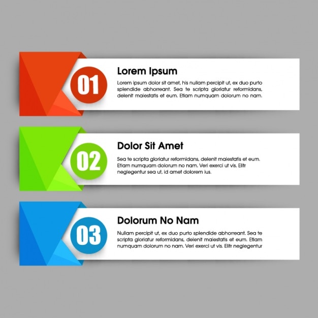 Infographic banners with colorful polygons