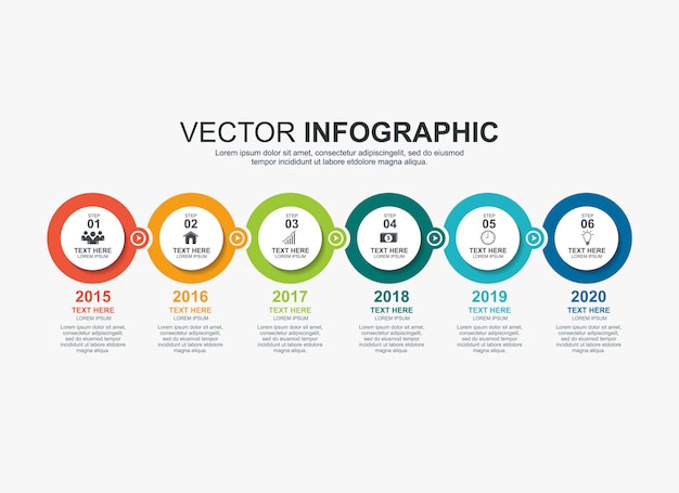 infographic circle elements timeline process chart template