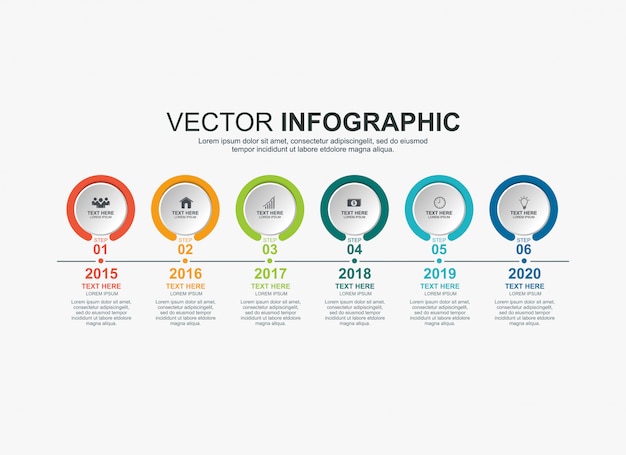 infographic circle elements timeline process chart template