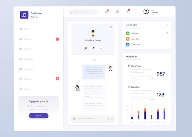 Infographic dashboard UI design with graphs charts and diagrams Web interface template UI UX