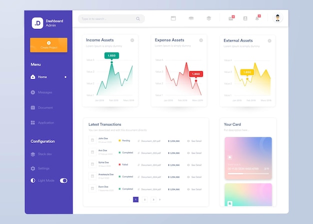 infographic dashboard ui design with graphs charts and diagrams web interface template ui ux