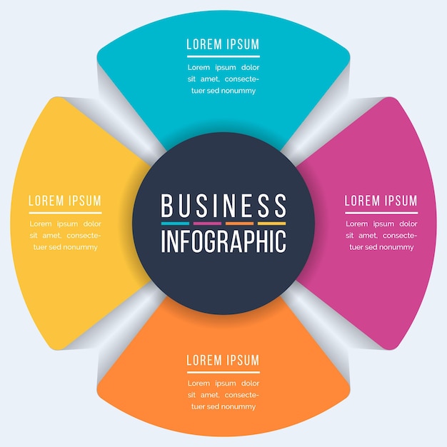 Infographic design 4 steps objects elements or options infographic business template